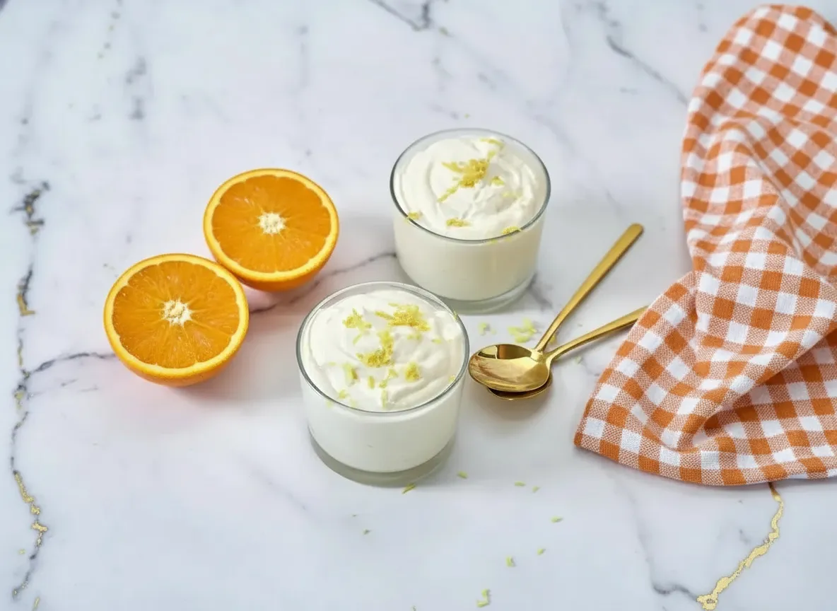 Cottage cheese lemon freezy served in a bowl with fresh lemon slices and mint garnish